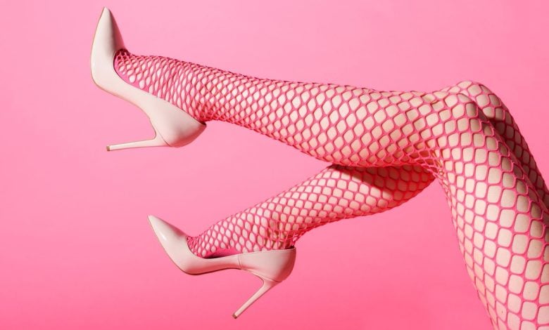 female legs raised in sexy pink fishnets and high 2021 08 31 16 40 19 utc